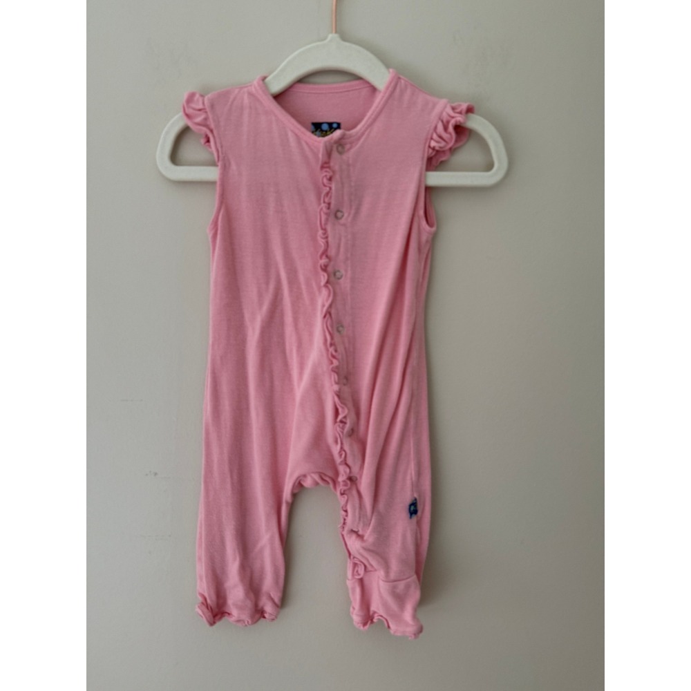 KicKee‎ Pants 3-6 Months Pink Ruffle Sleeveless Romper One Piece